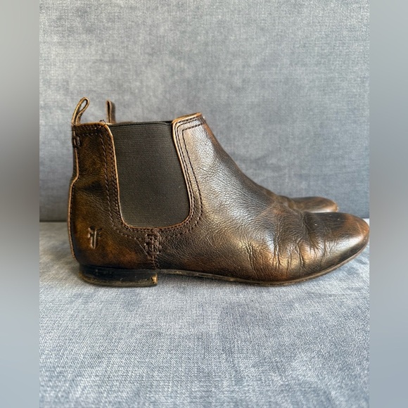 Frye Womens Jillian Chelsea Brown Leather Ankle Pull On Boots SZ 8M Rustic - Picture 1 of 8